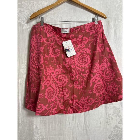 Binsi Birthing Skirt Small Pink Fleur De Lis NEW Snap Front Labor Delivery Birth - Picture 6 of 10